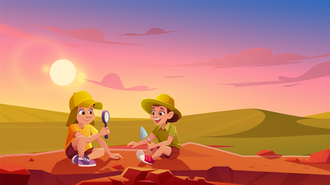 enfants cherchant un trésor
