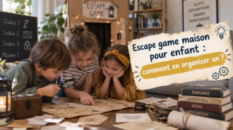 Escape game maison pour enfant : salon transformé en mission