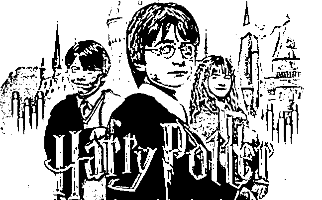 Coloriage Harry Potter Hermione Granger et Ron Weasley