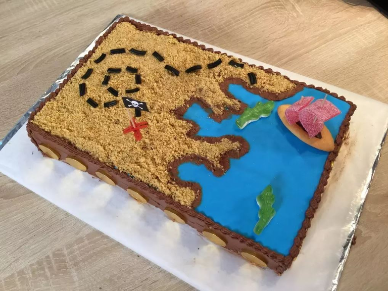 gâteau pirate carte au trésor