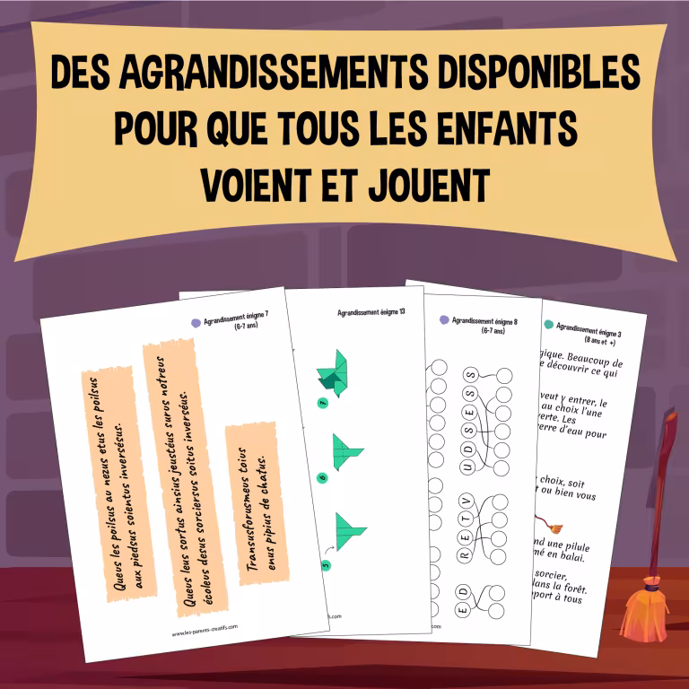 chasse au trésor harry potter agrandissement des énigmes