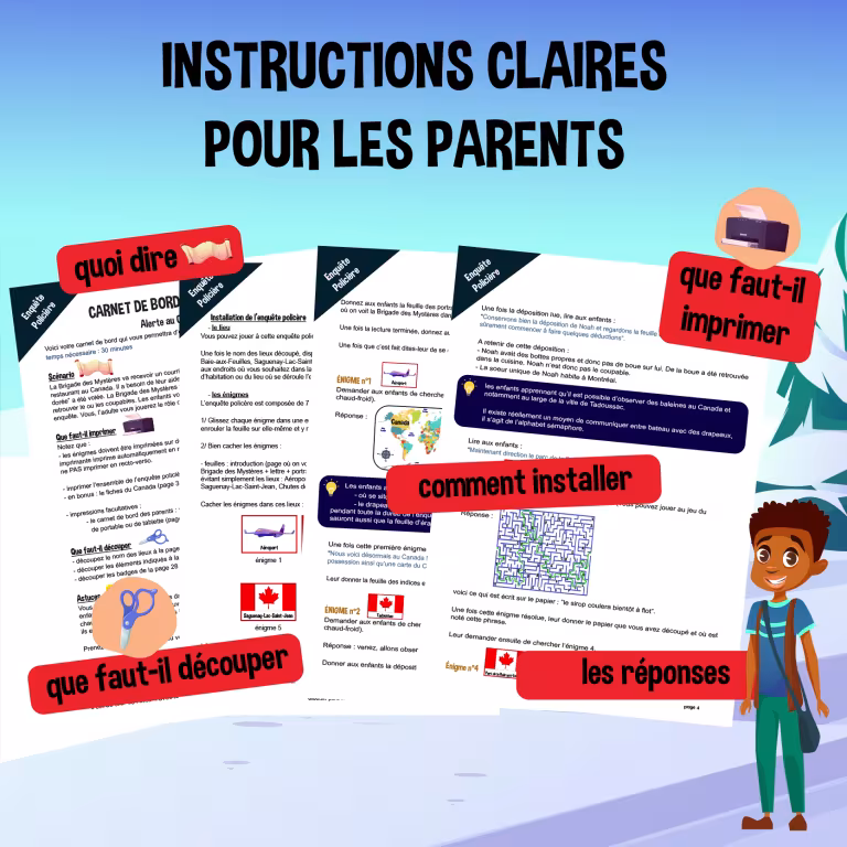 instructions parents pour jeu enquête policière à résoudre pdf