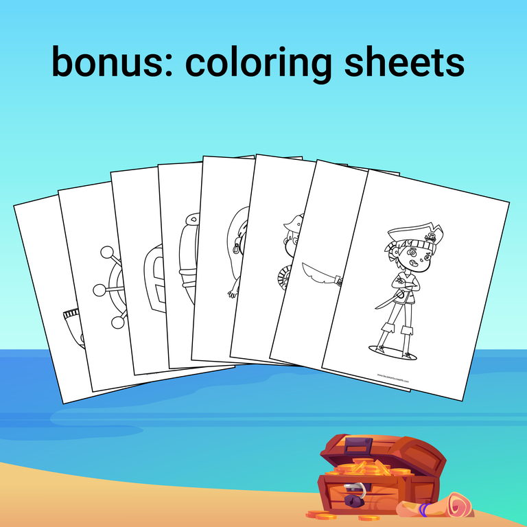 pirate scavenger hunt bonus coloring sheets