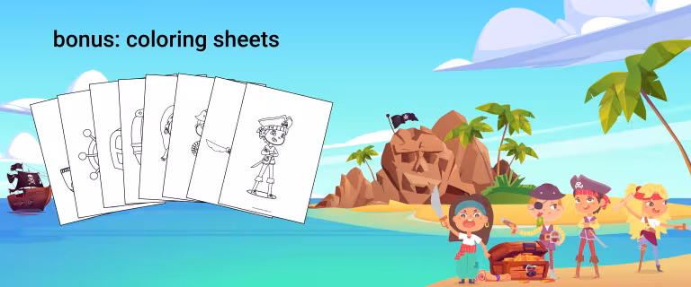 pirate scavenger hunt bonus coloring sheets