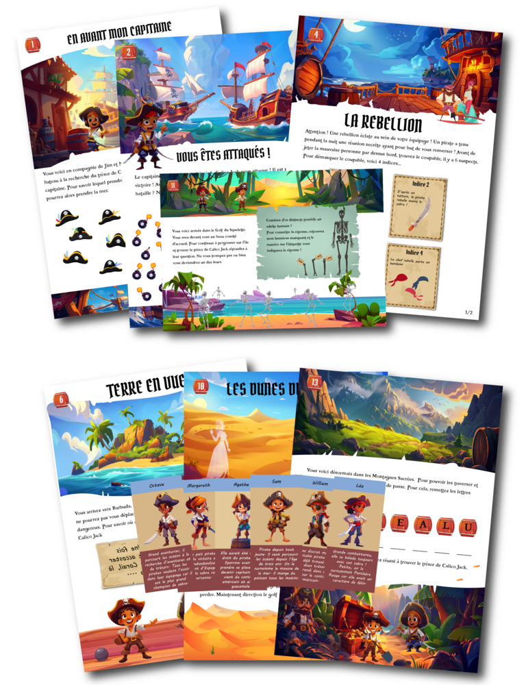 aperçu des énigmes de la chasse au trésor pirates