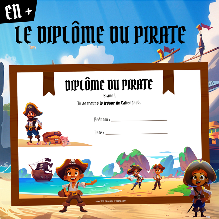 chasse au trésor pirates diplôme