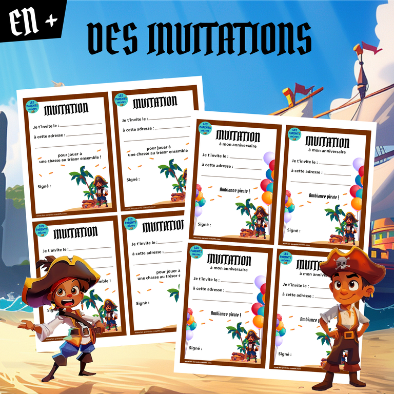 chasse au trésor pirates invitations