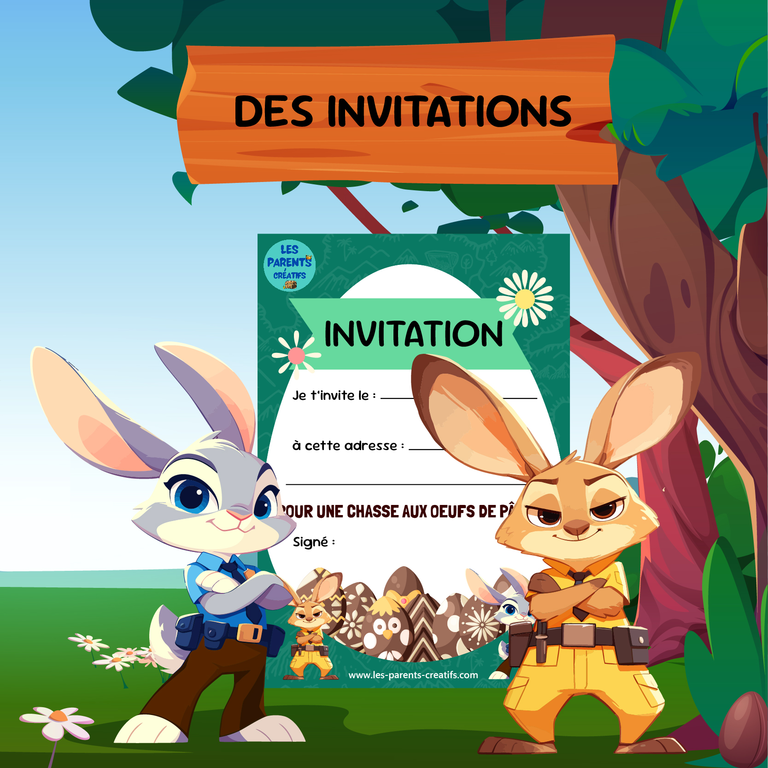 chasse aux œufs de Pâques invitation