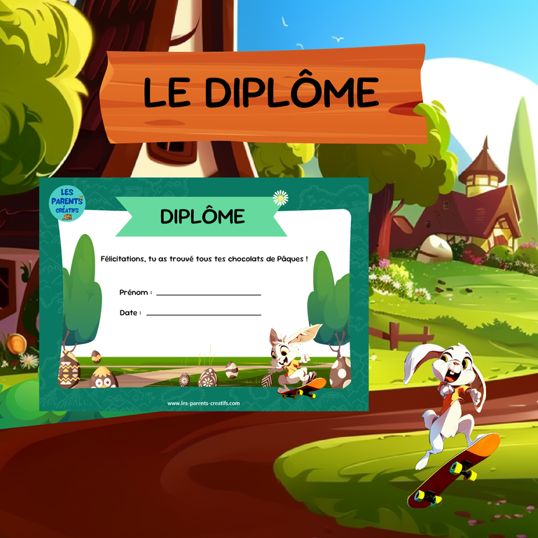 chasse aux oeufs de Pâques 8 ans 9 ans 10 ans diplôme