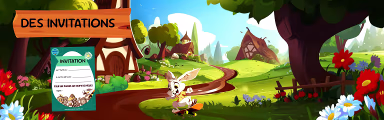 chasse aux oeufs de Pâques 8 ans 9 ans 10 ans invitations