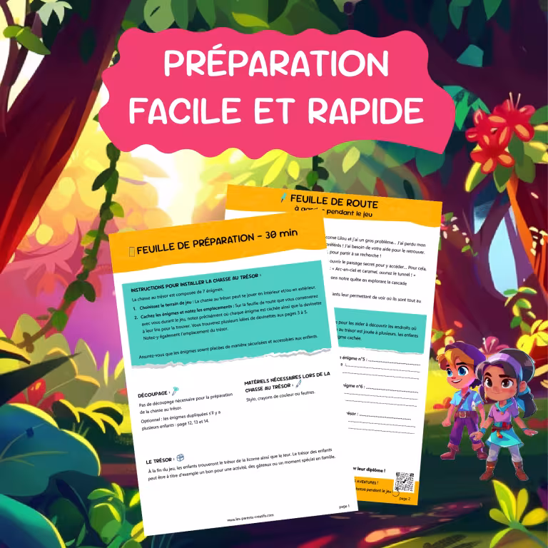 chasse au trésor licornes instructions pour les parents