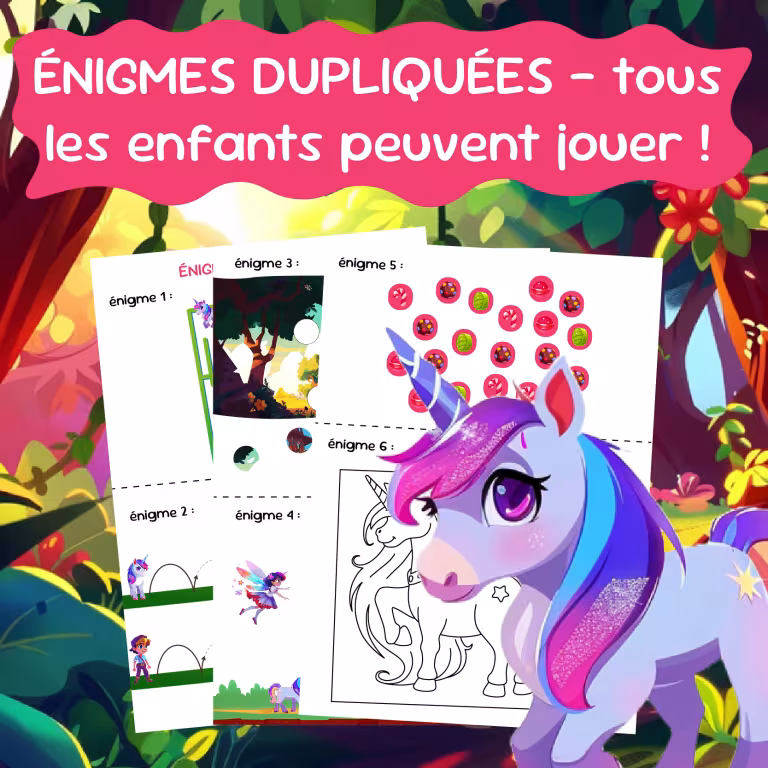 chasse au trésor licornes énigmes dupliquées