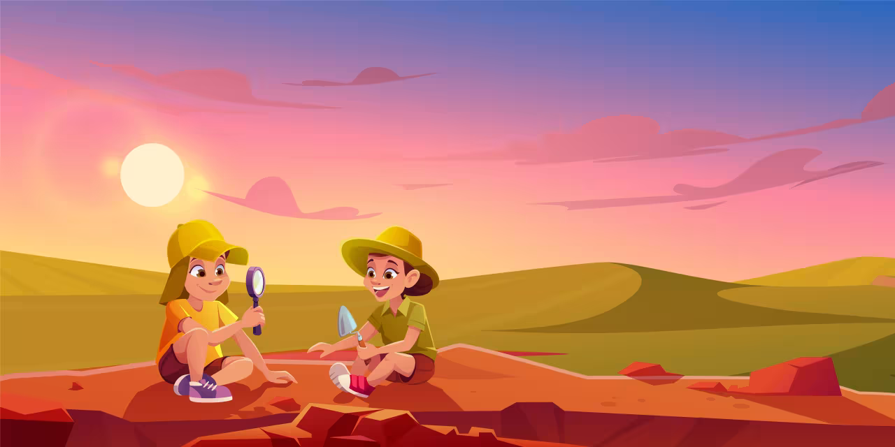 enfants cherchant un trésor