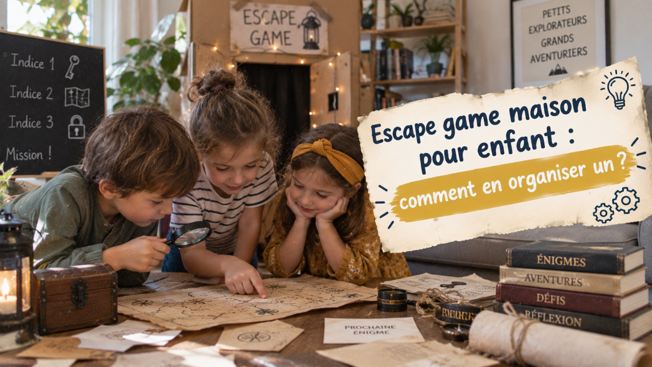Escape game maison pour enfant : salon transformé en mission